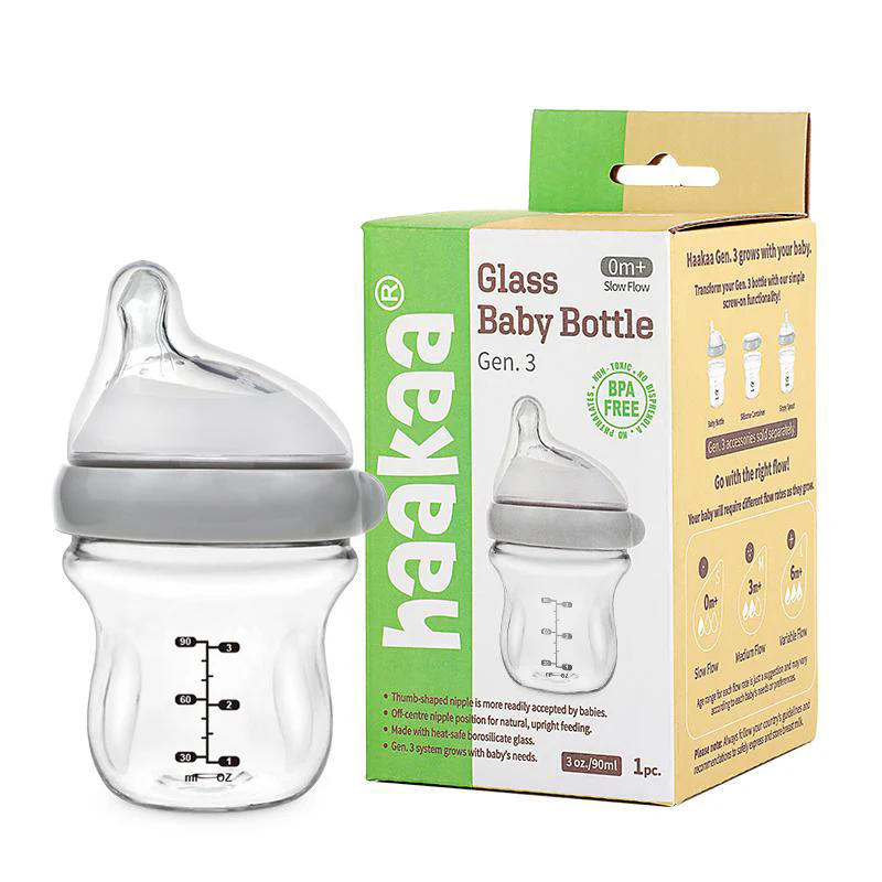 Haakaa Generation 3 Glass Baby Bottle 3 oz/90 ml, 1 PK - Image 2
