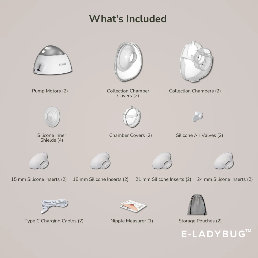 Haakaa E-Ladybug™ Wearable Electric Breast Pump – 2 Sets per Pack (Each Set Includes 2 Pumps) - Image 10