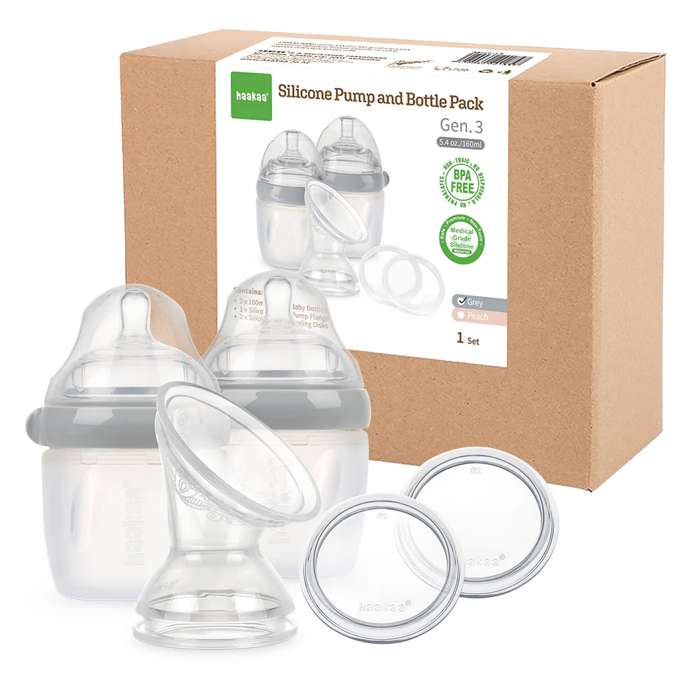 Haakaa Gen 3 Silicone Breast Pump and Bottle Pack 160 ml/6 oz - Image 3