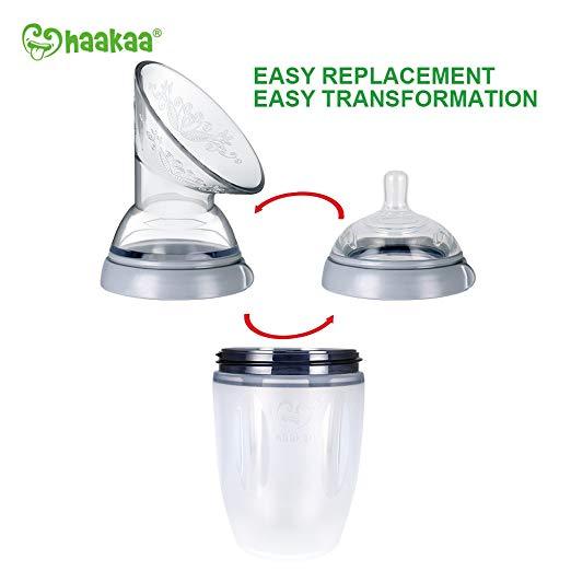 Haakaa Gen 3 Silicone Breast Pump and Bottle Set 160 ml/6 oz (Pack of 2) - Image 3