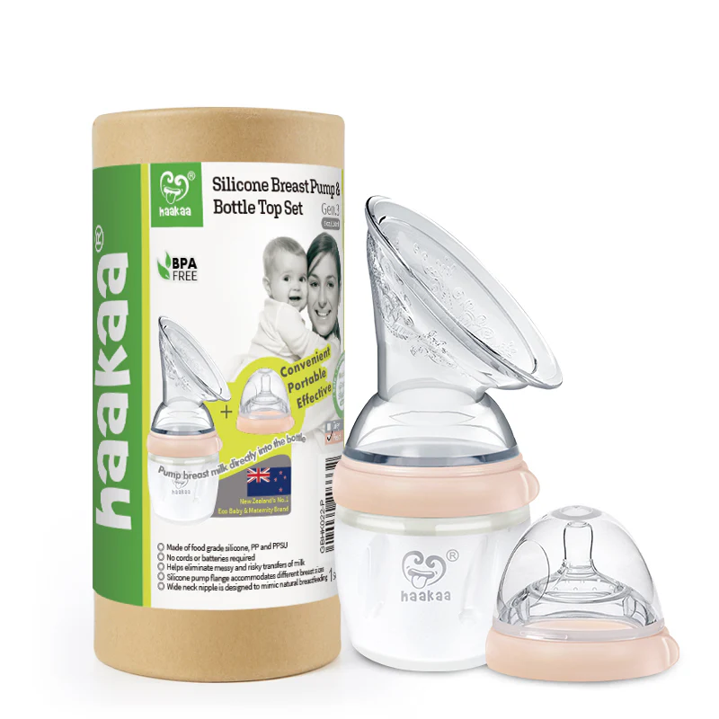 Haakaa Gen 3 Silicone Breast Pump and Bottle Set 160 ml/6 oz (Pack of 2) - Image 4