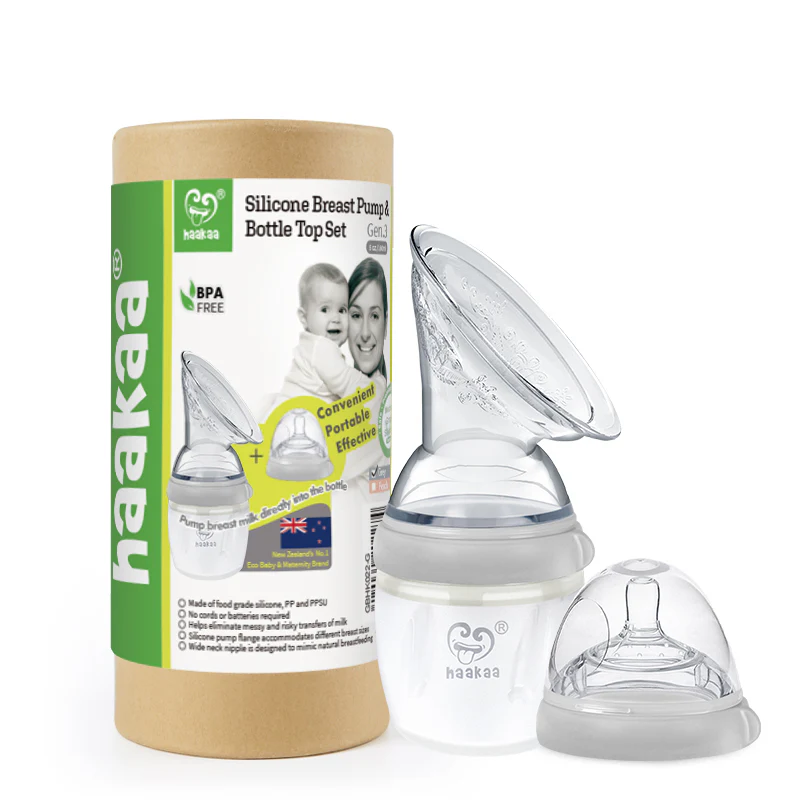 Haakaa Gen 3 Silicone Breast Pump and Bottle Set 160 ml/6 oz (Pack of 2) - Image 5