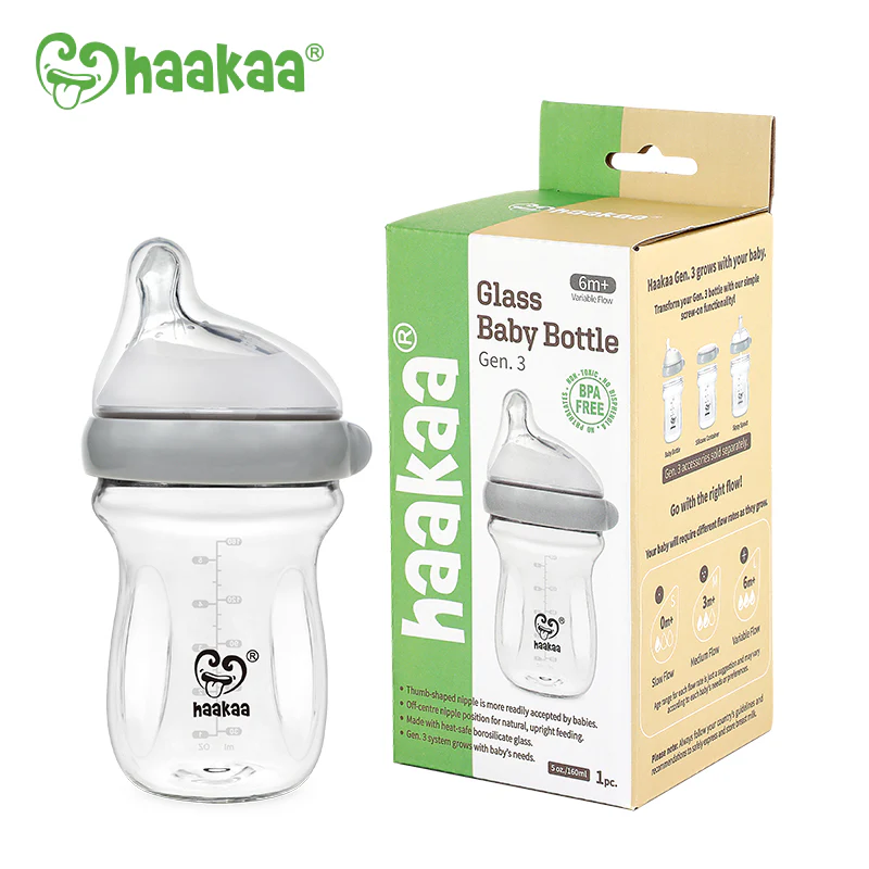 Haakaa Generation 3 Glass Baby Bottle 6 oz/160 ml, 1 PK (Pack of 2) - Image 7