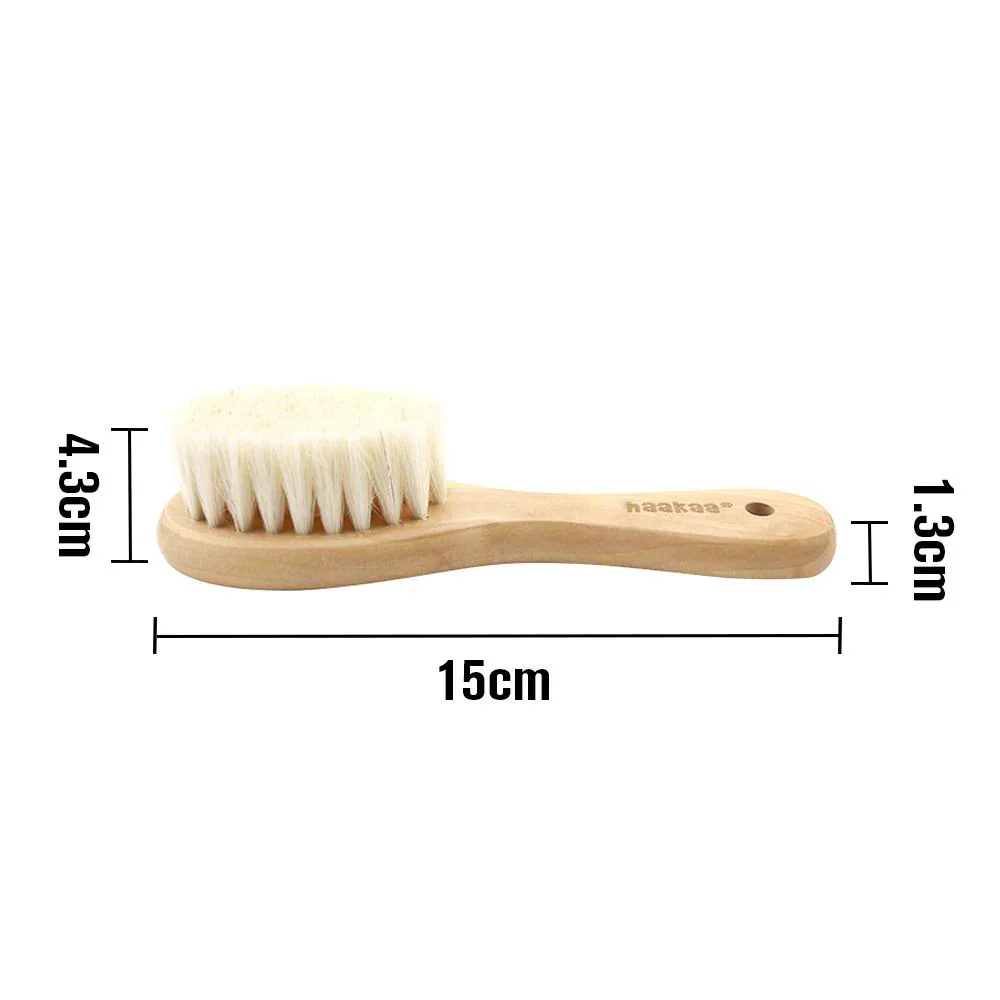 Haakaa Goats Wool Wooden Baby Brush & Comb Set (Pack of 2) - Image 6