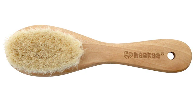 Haakaa Goats Wool Wooden Baby Hairbrush 1 pk - Image 3