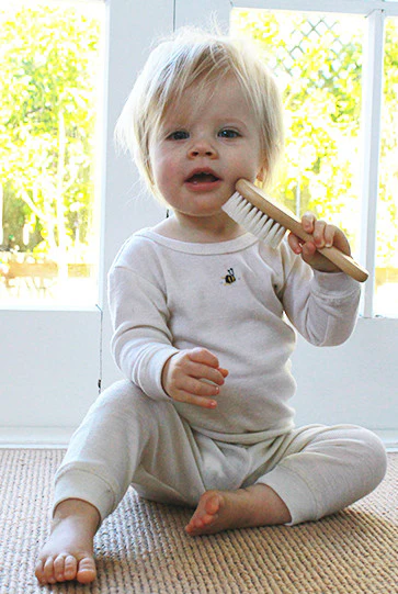 Haakaa Goats Wool Wooden Baby Hairbrush 1 pk (Pack of 2) - Image 5