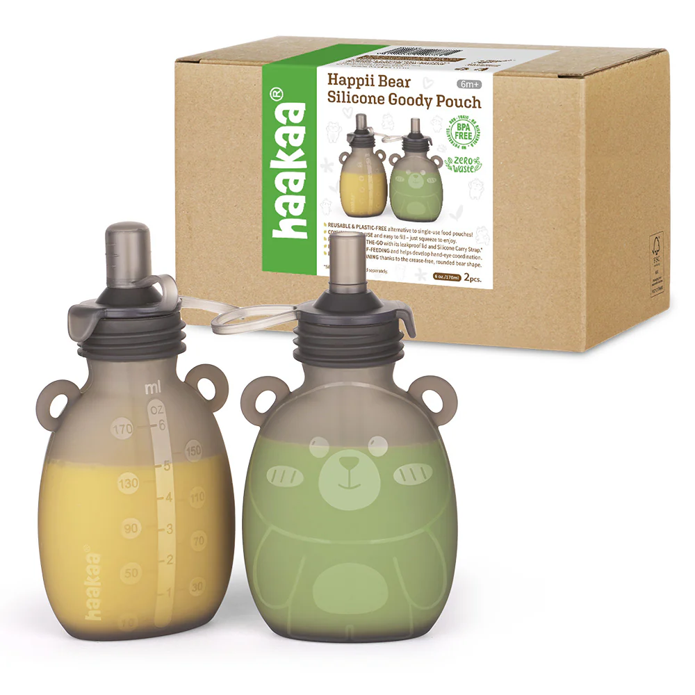 Haakaa Happii Bear Silicone Goody Pouch 6 oz (Pack of 4) - Image 11