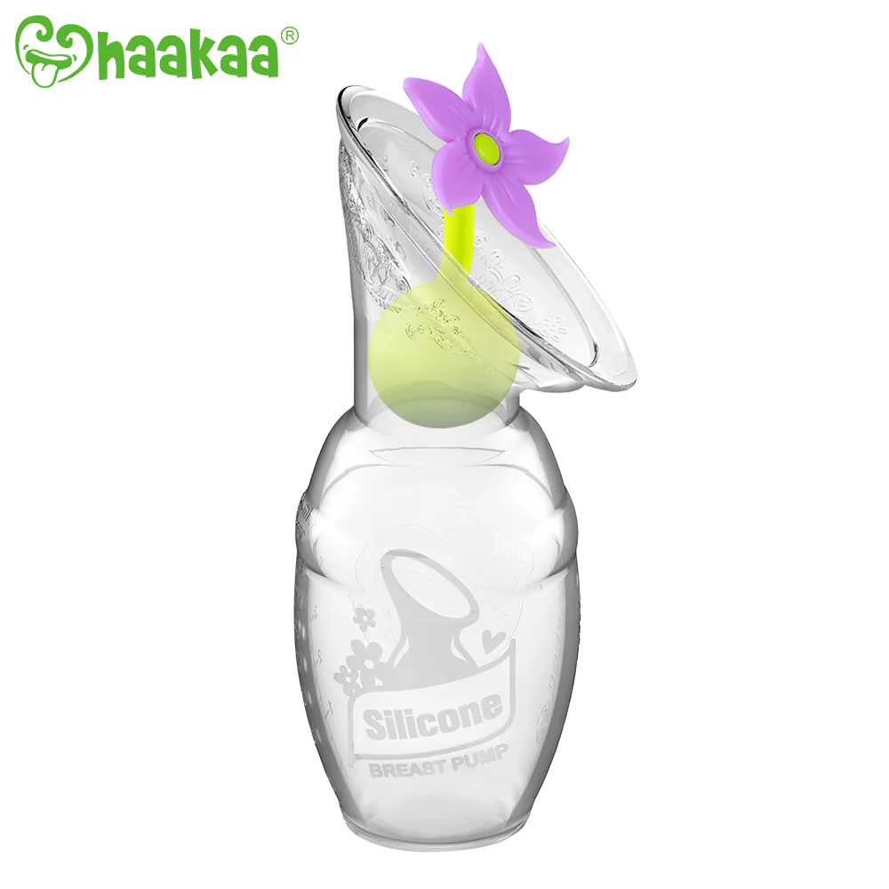 Haakaa Gen 1 Silicone Breast Pump 4 oz and Silicone Flower Stopper Set - Image 12