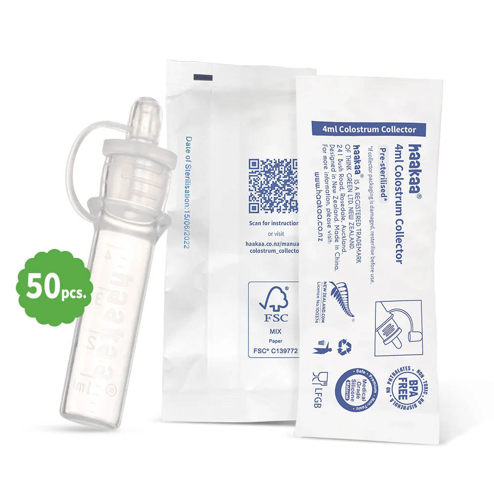 Haakaa Silicone Colostrum Collector 4 ml, 50 PK (Pre-Sterilized) - Image 3