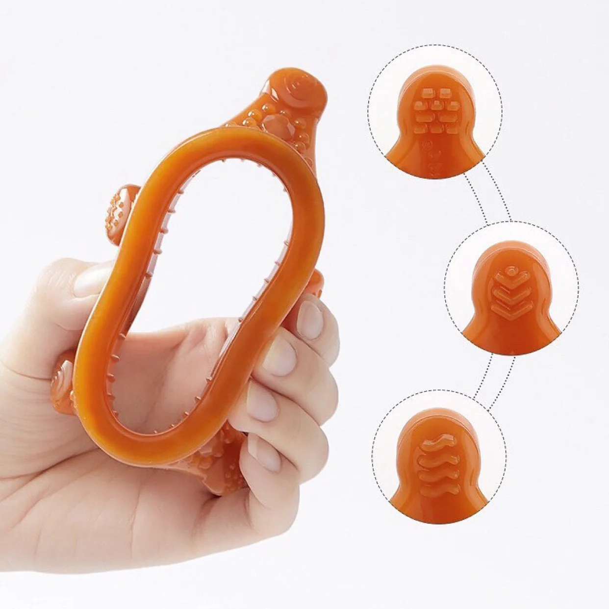 Haakaa Silicone Crown Teether 1 PK - Amber (Pack of 4) - Image 3