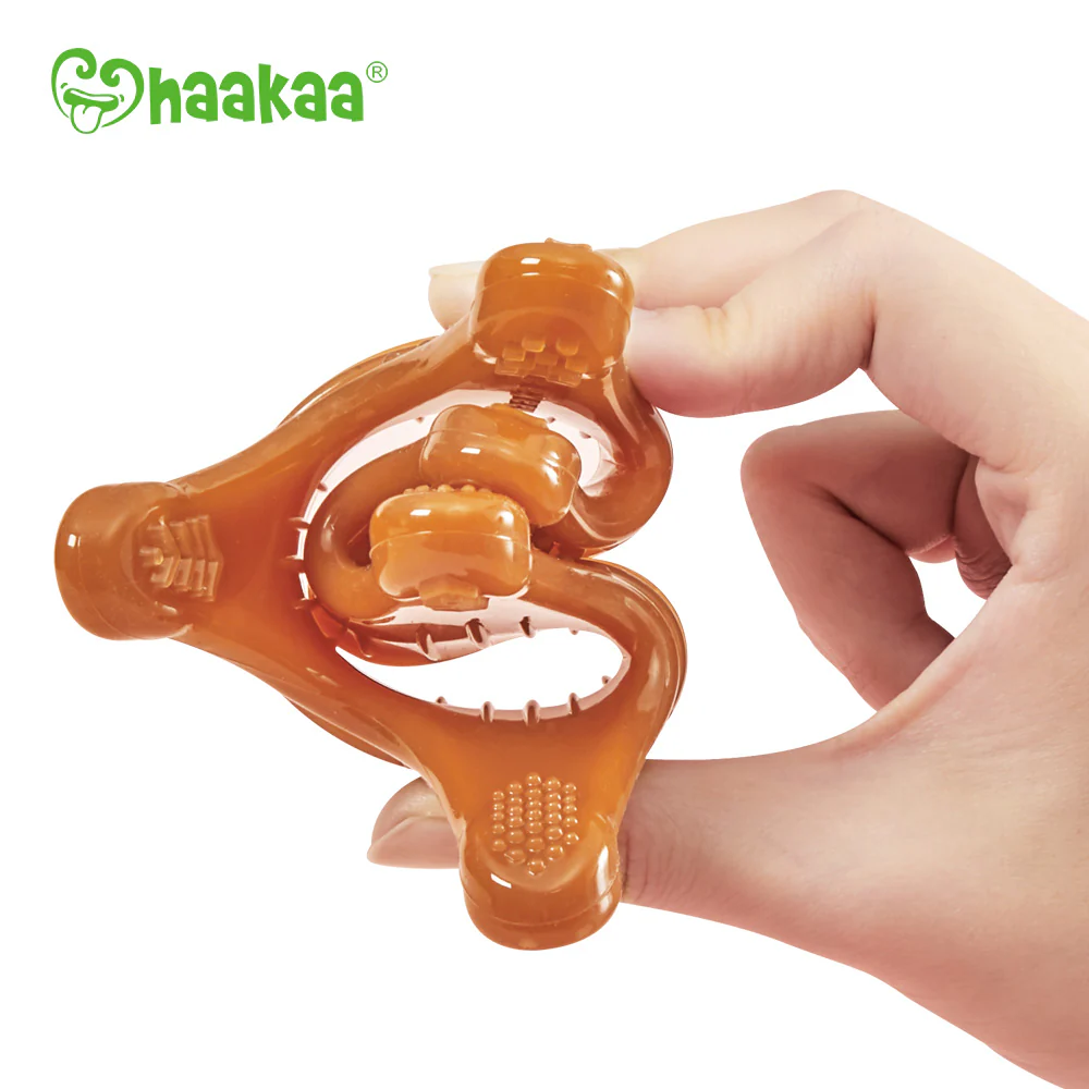 Haakaa Silicone Crown Teether 1 PK - Amber (Pack of 4) - Image 4