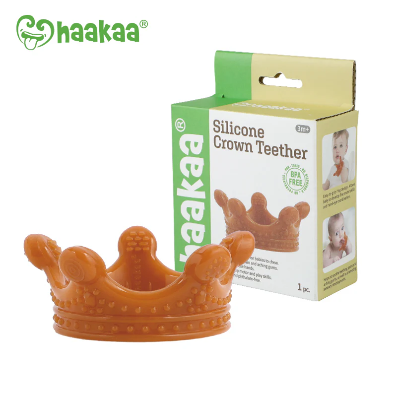 Haakaa Silicone Crown Teether 1 PK - Amber (Pack of 4) - Image 6