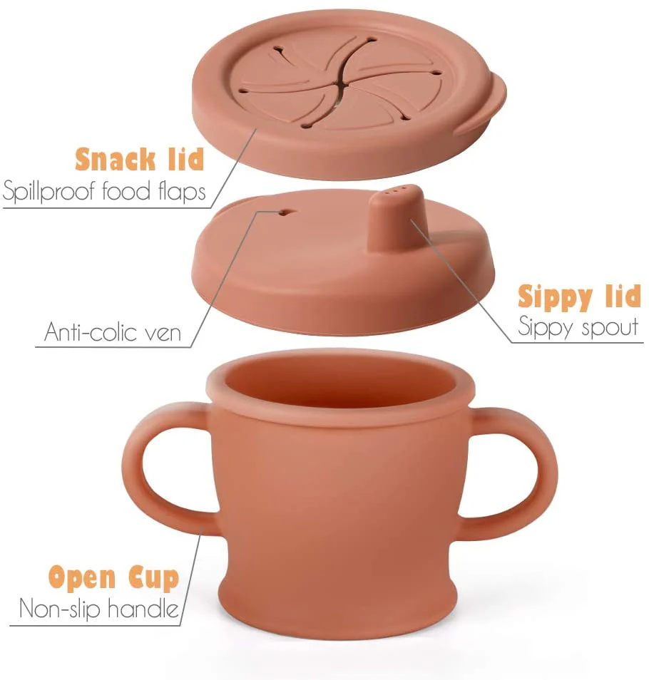 Haakaa Silicone Sip-N-Snack Cup 8 oz (Pack of 4) - Image 4